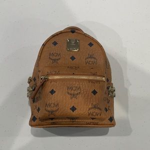 MCM MINI STARK SIDE STUDS BEBE BOO BACKPACK - COGNAC 20CM /8 inch